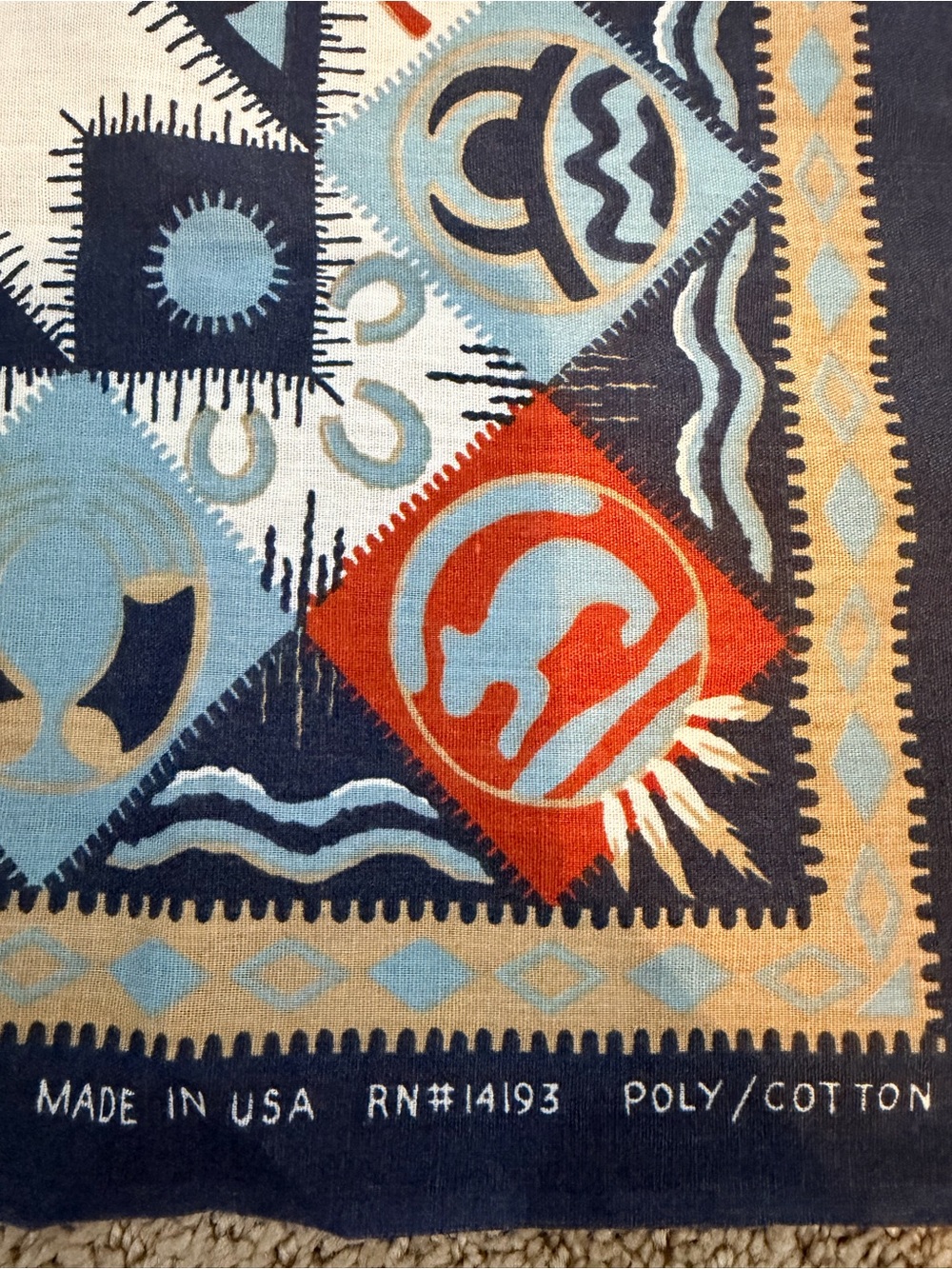 Vintage Southwestern Western Print Square Scarf - Picture 5 of 5
